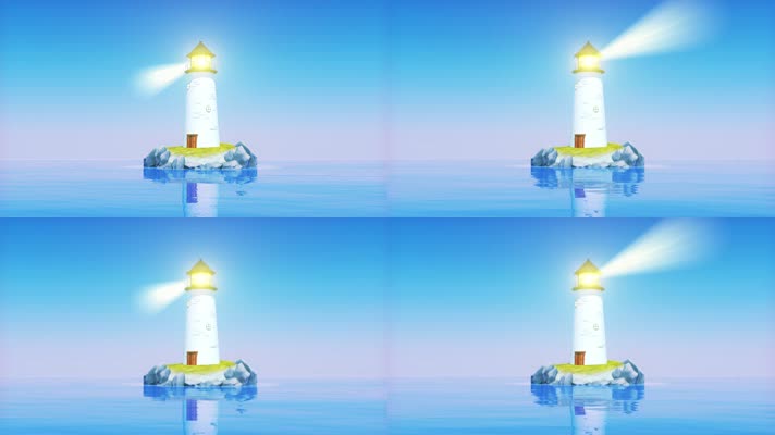 原版卡通灯塔照亮梦想