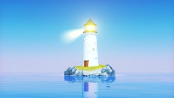 原版卡通灯塔照亮梦想