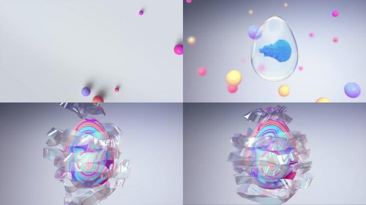 时尚创意彩蛋抽象人头