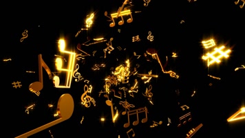 原版三维金色唯美音符循环通道