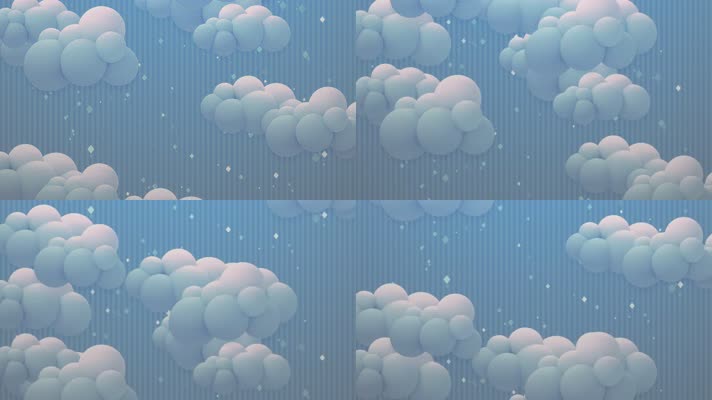 卡通云彩星星闪烁