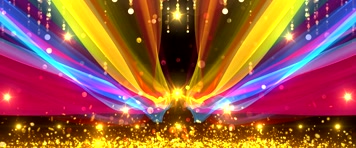 大型晚会场景彩绸飞舞