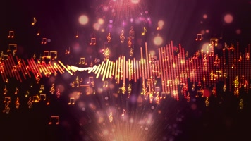 金色粒子音符背景