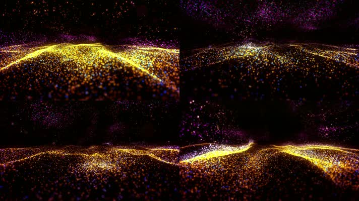 4K金色粒子海洋舞台背景（精品）