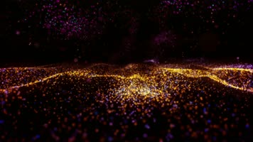 4K金色粒子海洋舞台背景（精品）