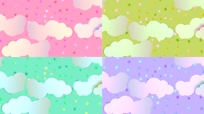 卡通星星云彩旋转