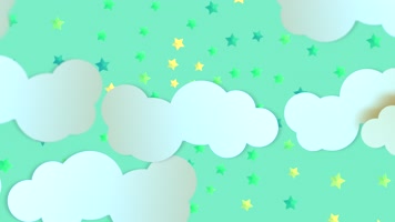 卡通星星云彩旋转