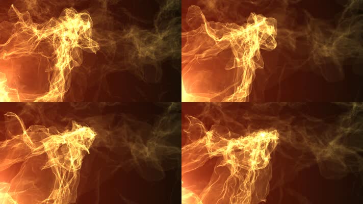 橙色梦幻场景科技数字化视觉烟雾化绚丽光效动态LED背景视频素材
