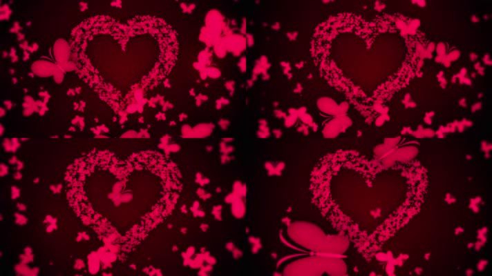 婚礼桃心蝴蝶背景