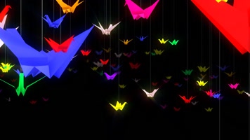 七彩千纸鹤循环透明通道