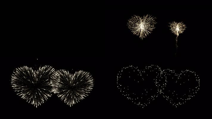 心形烟花循环叠加合成带音频