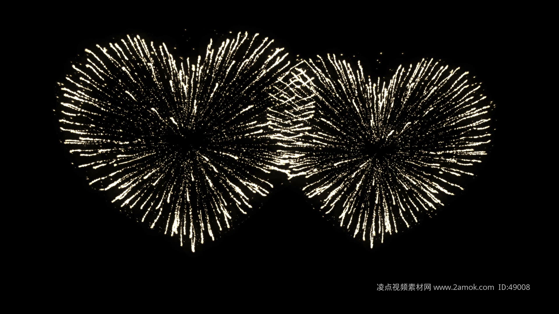 心形烟花循环叠加合成带音频特效背景