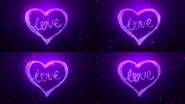 紫色桃心婚礼背景