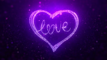 紫色桃心婚礼背景