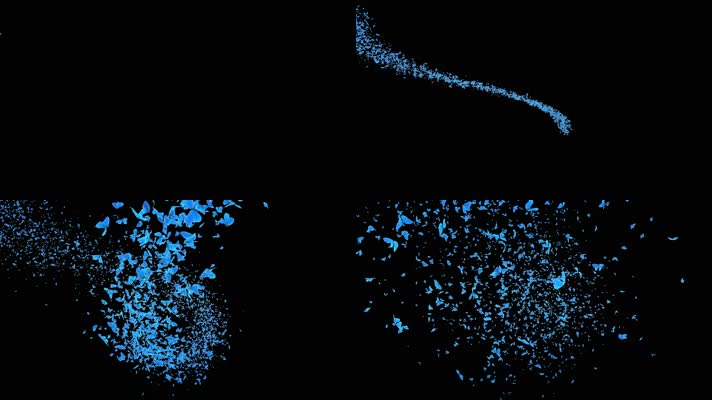 唯美蓝色蝴蝶转场通道 (5)