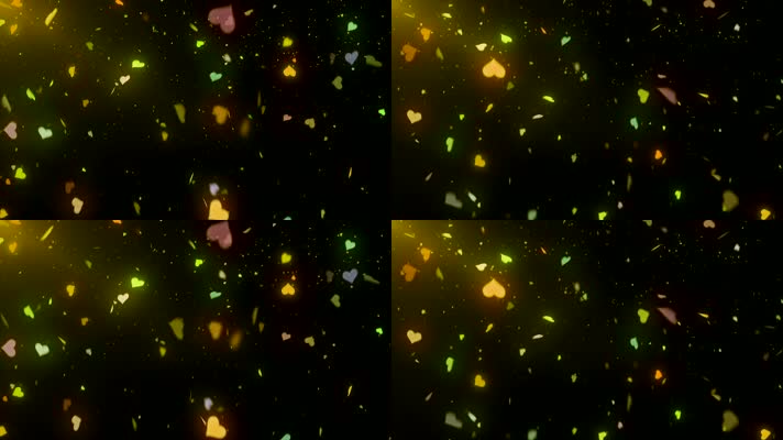 唯美荧光爱心飞舞