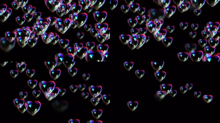 心形泡泡破裂合成