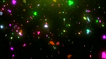 唯美荧光爱心飘落