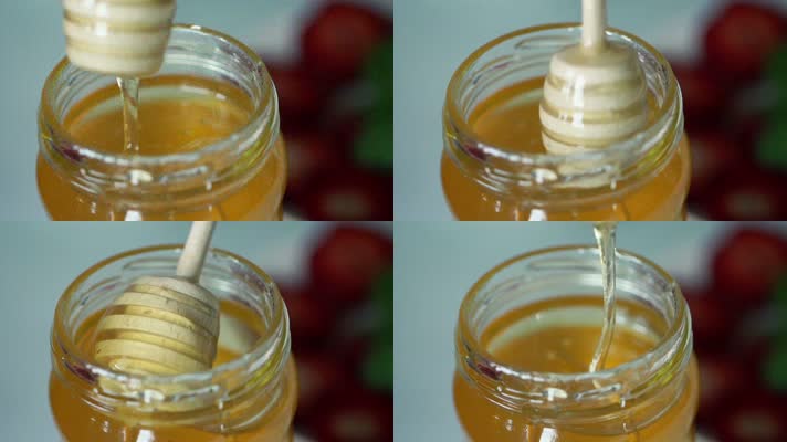 好吃的美味实拍视频亮晶晶的蜂蜜