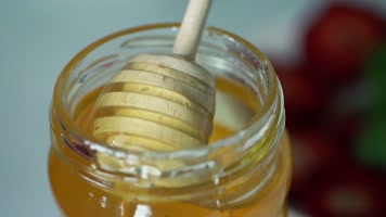 好吃的美味实拍视频亮晶晶的蜂蜜