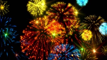 梦幻粒子五彩烟花背景循环