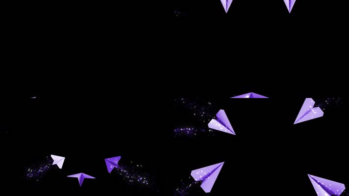 三维紫色纸飞机通道循环