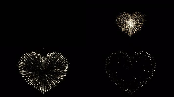 心形烟花循环叠加合成带音频