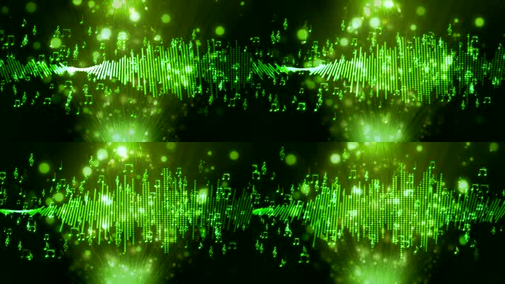 绿色粒子音符背景