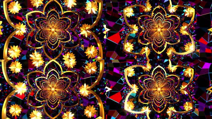 梦幻花瓣隧道穿梭歌舞背景