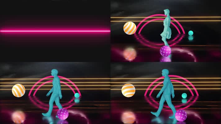 3D人物时装秀舞台LED背景素材