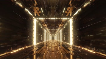 金色隧道灯光LED舞台背景素材