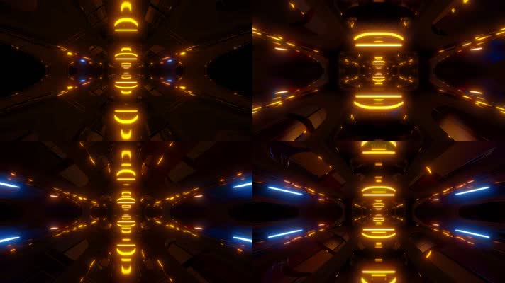 金色隧道灯光LED舞台背景素材