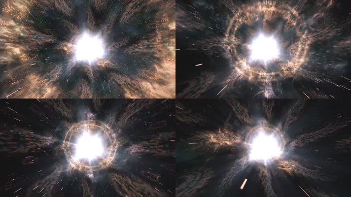 金色粒子隧道LED背景素材