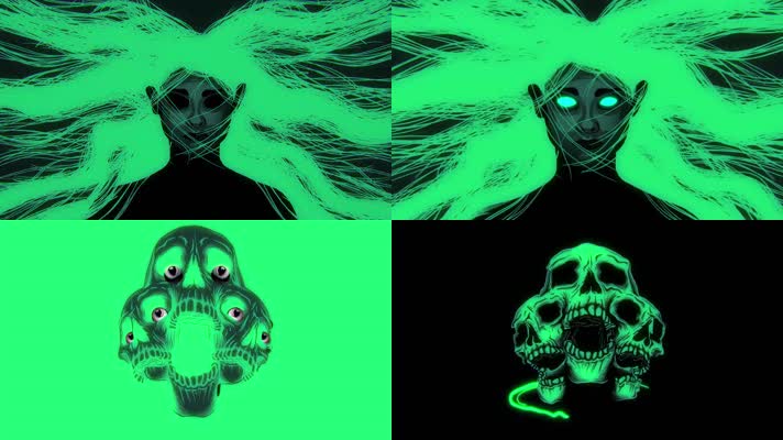 3D人物头像舞台LED背景素材