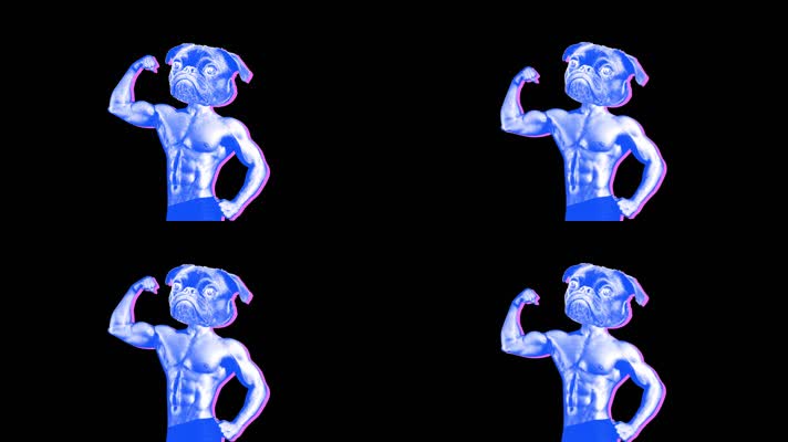 人物狗头舞台LED背景素材