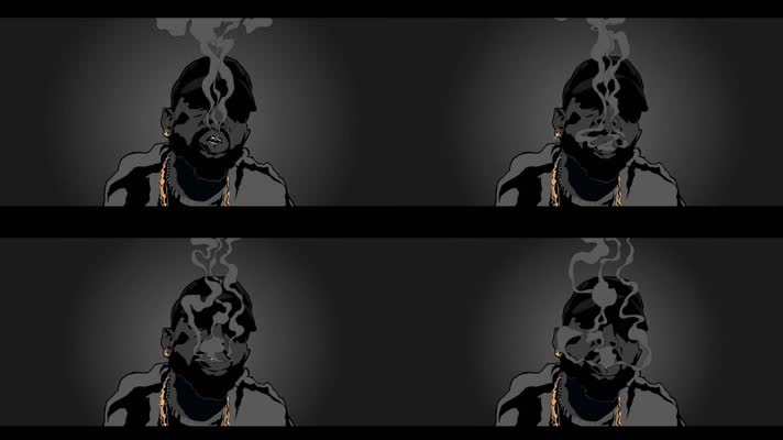 黑白人物说唱舞台LED背景素材