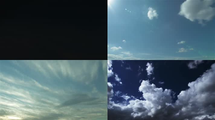 蓝天白云天空飘云天空流动云（1080P）