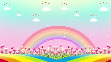 彩虹唯美卡通背景循环
