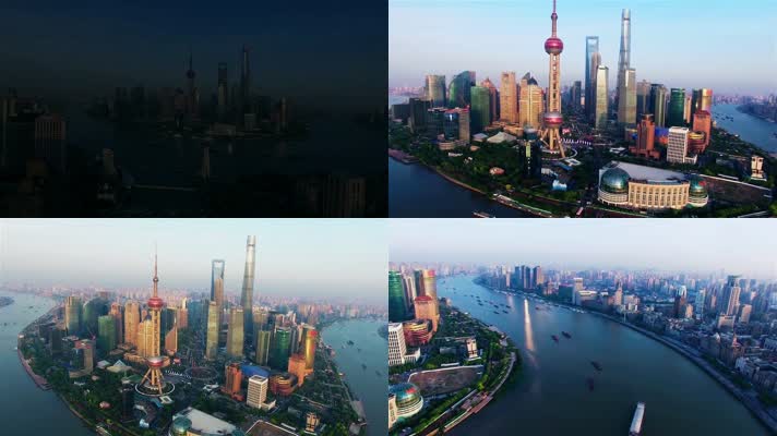 航拍大上海的美丽景色