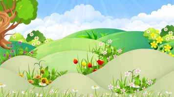 卡通阳光草地背景循环