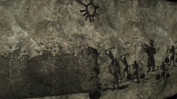 古代劳动人民的壁画石刻视频素材