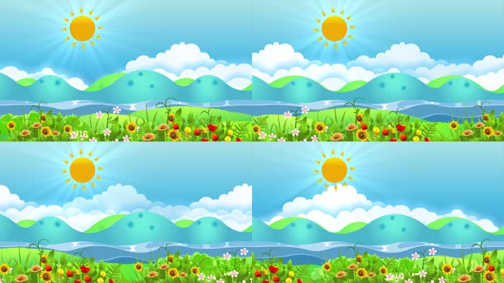 卡通阳光唯美背景循环