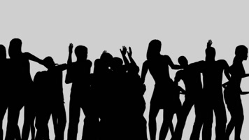 欢呼剪影舞蹈