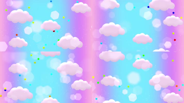 梦想梦幻天空卡通背景循环