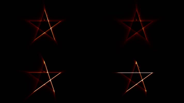 耀眼的五角星金光闪闪