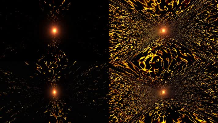 金色隧道旋转唯美粒子LED舞台背景素材