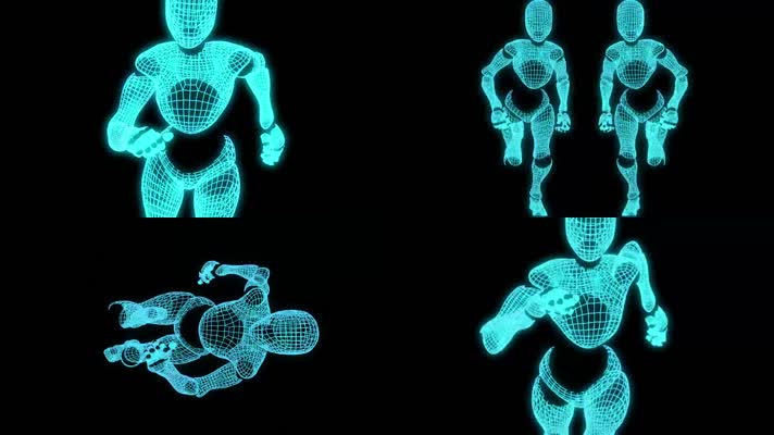 极品科技全息线条机器人奔跑vj视频