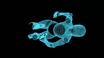 极品科技全息线条机器人奔跑vj视频