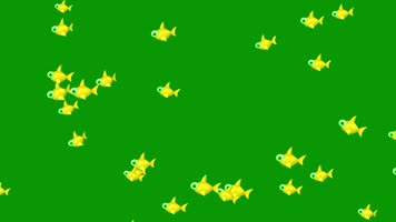 绿屏卡通鱼特效抠像视频