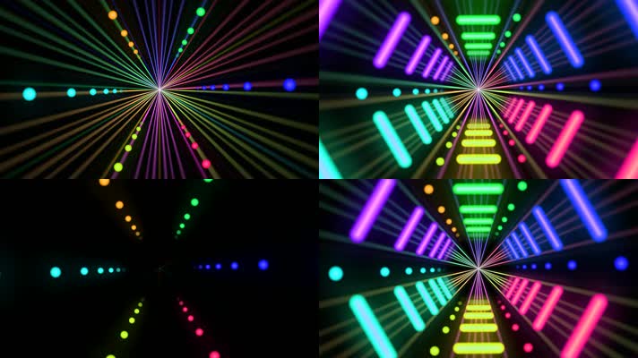 爆闪绚丽灯光隧道
